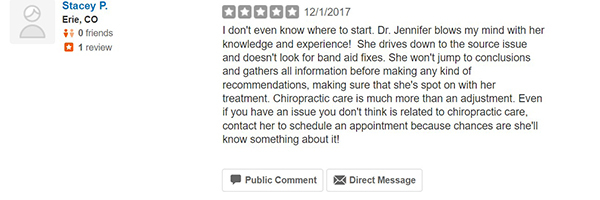 Chiropractic Denver CO Stacey Review